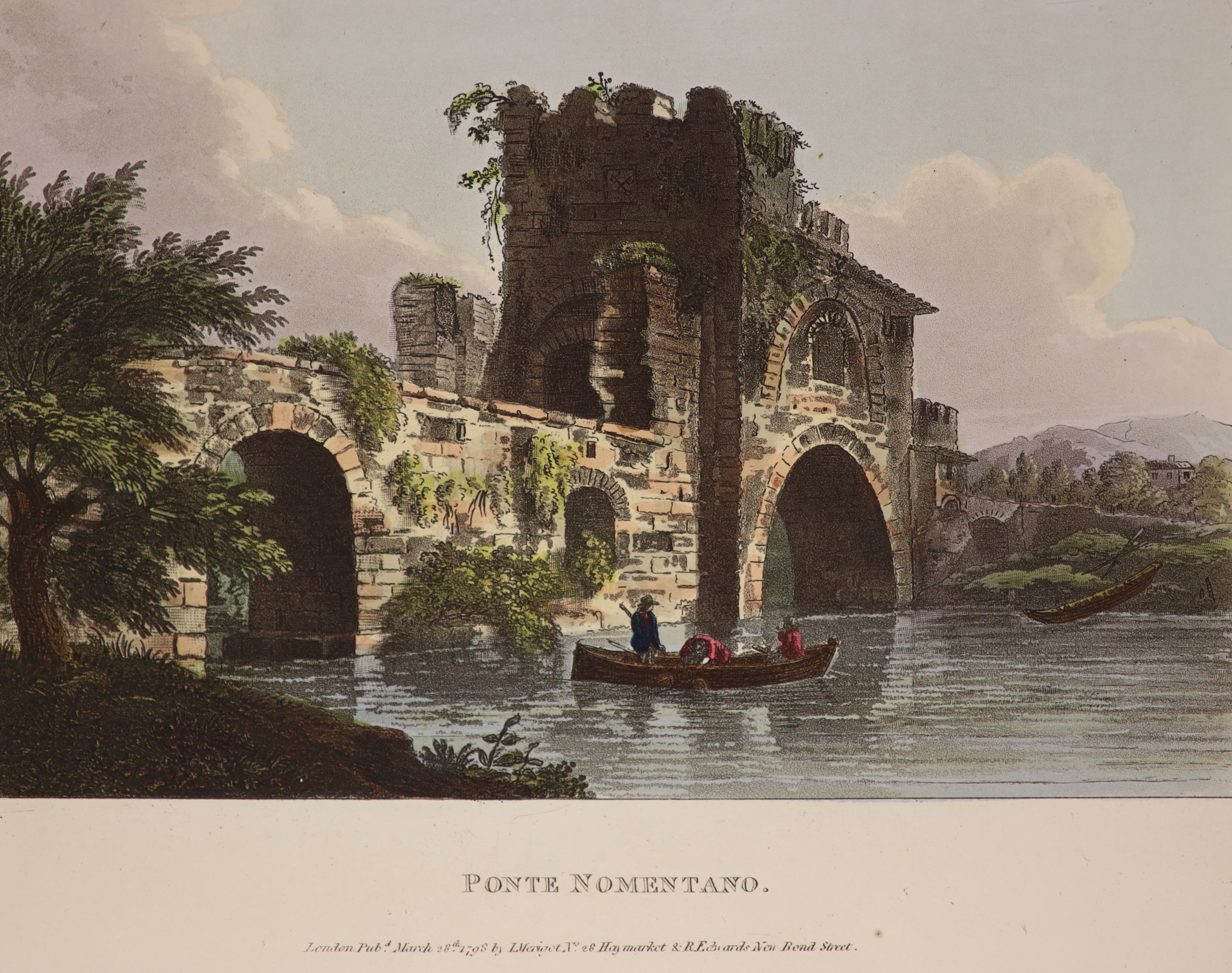 Merigot, James - A Select Collection of Views and Ruins in Rome, and Its Vicinity; Executed from Drawings Made Upon the Spot in the year 1791, first edition, folio, large paper copy, 2 parts in 1 vol, half calf, with fro